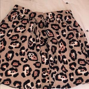 TOBI LEOPARD MINI SKATER SKIRT